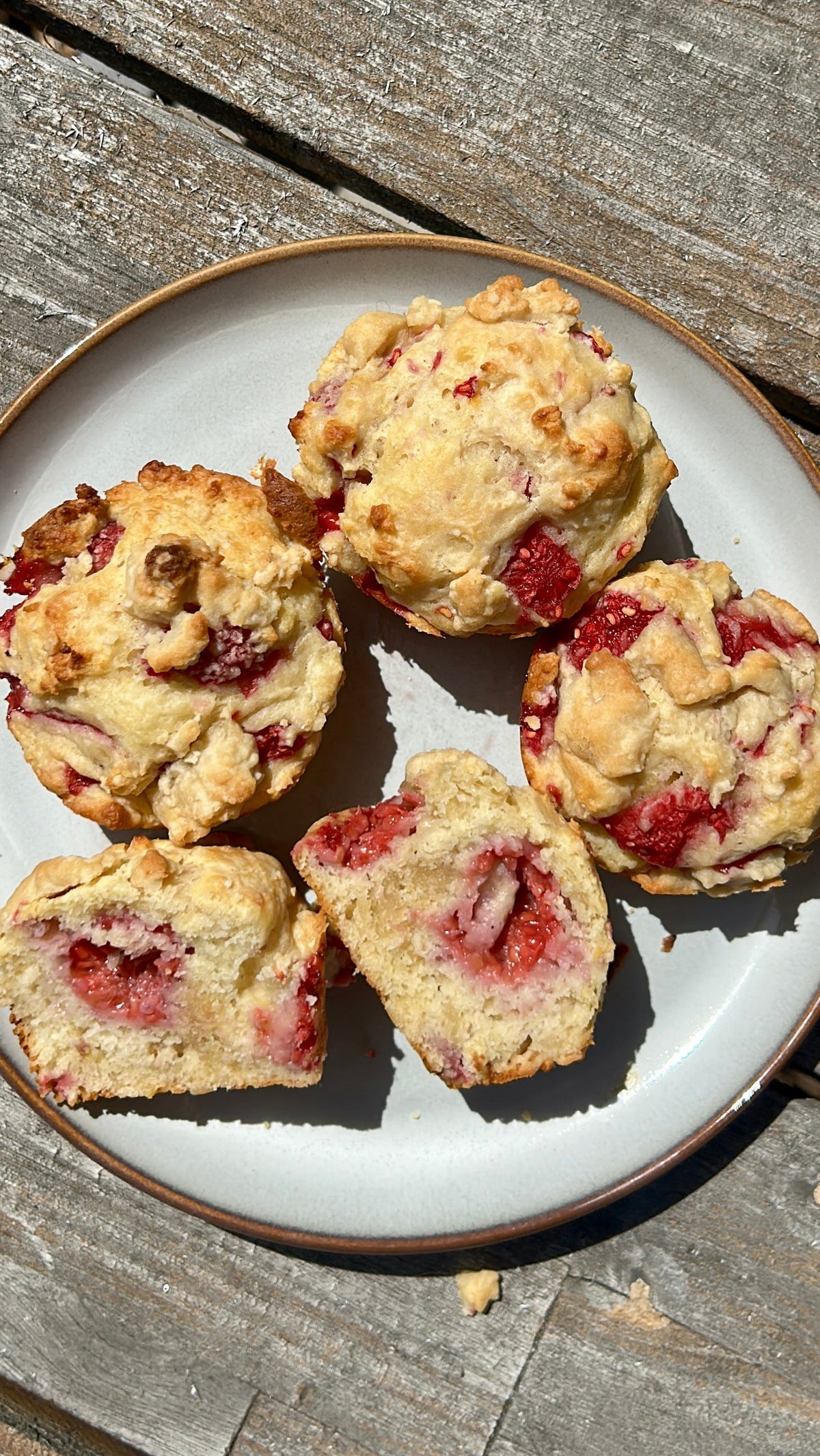 Raspberry Muffins with Creamed Honey