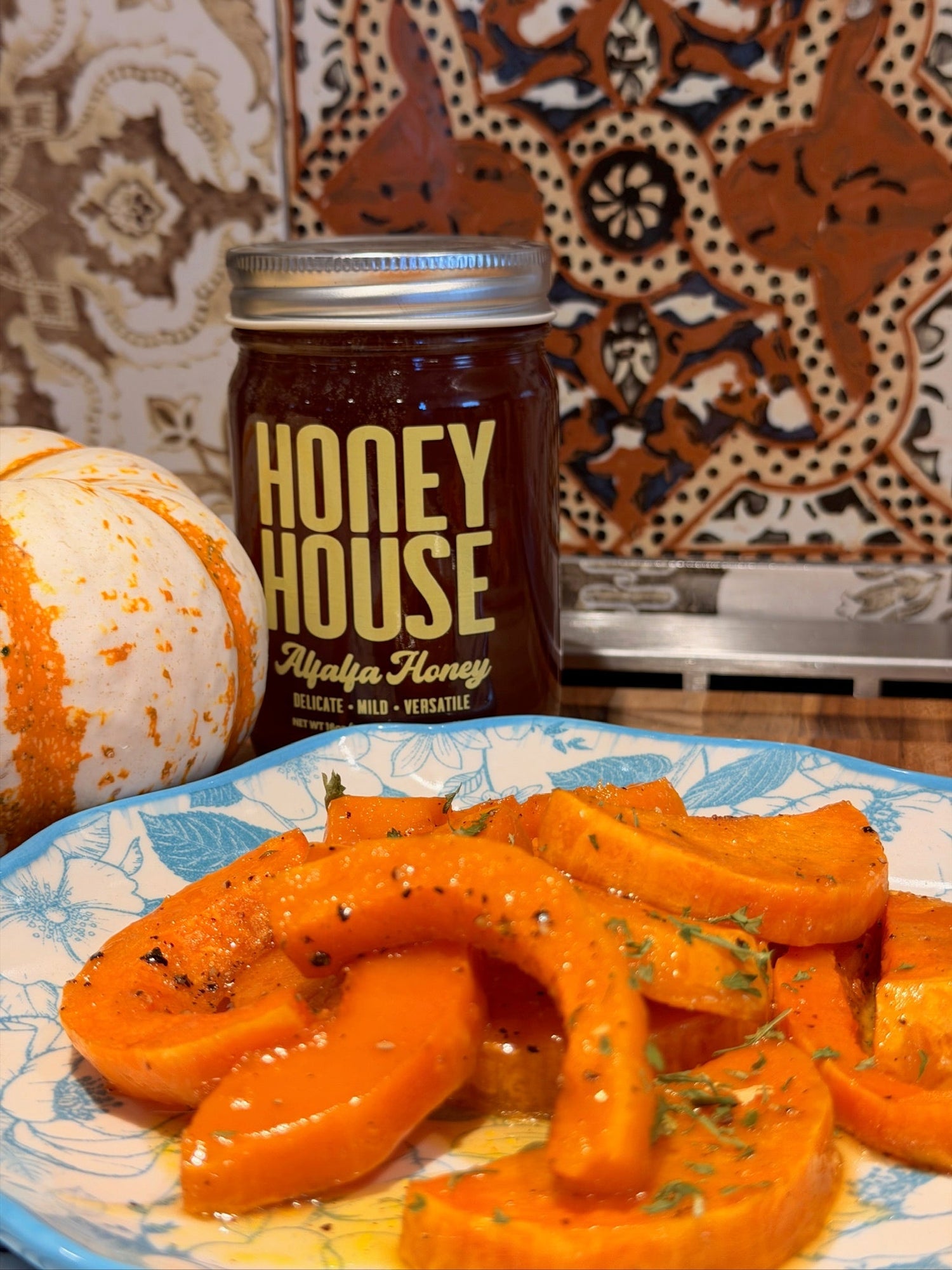 Roasted Honeynut Squash With Alfalfa Honey