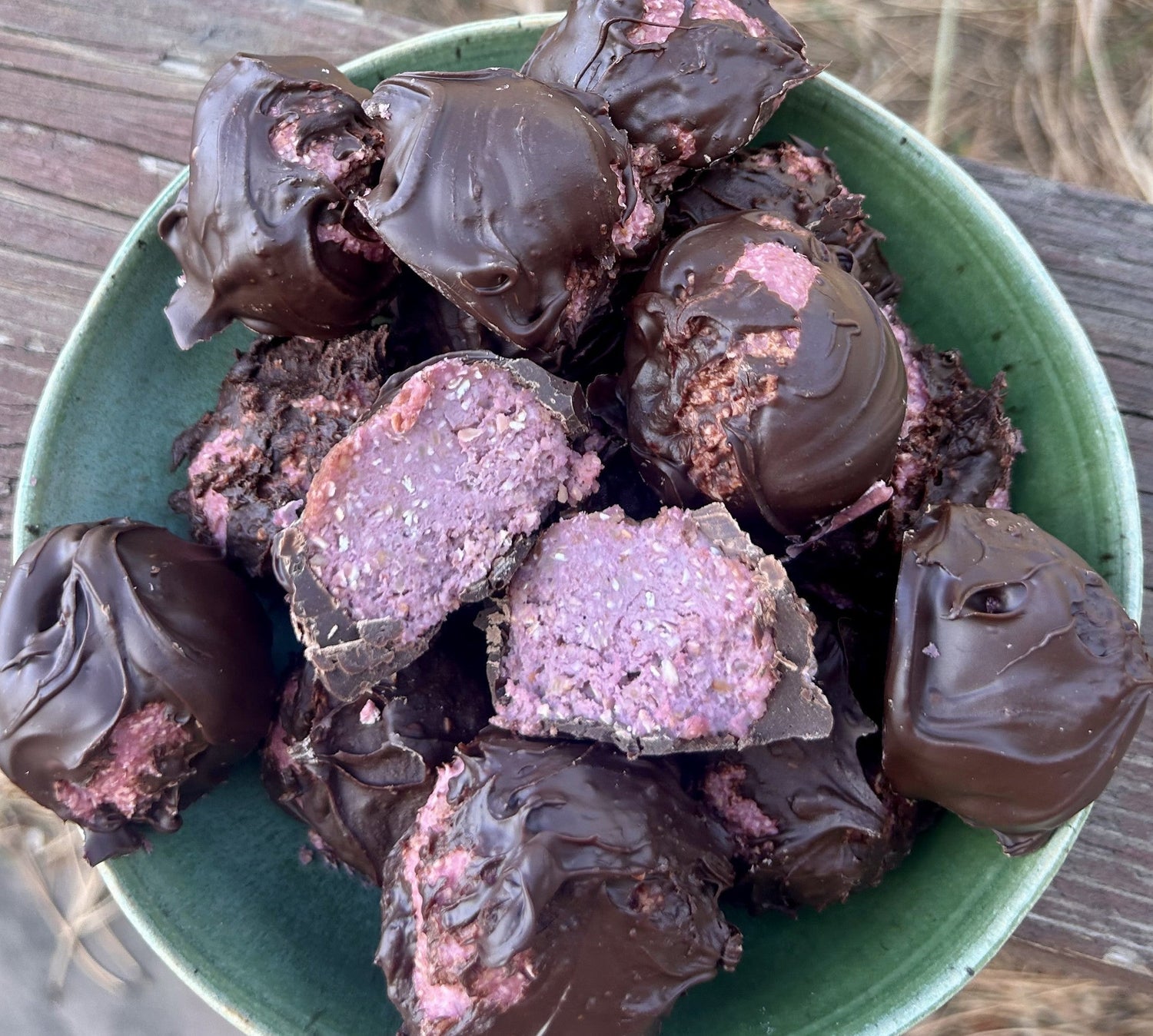 Raspberry Chocolate Truffles With Clover Honey
