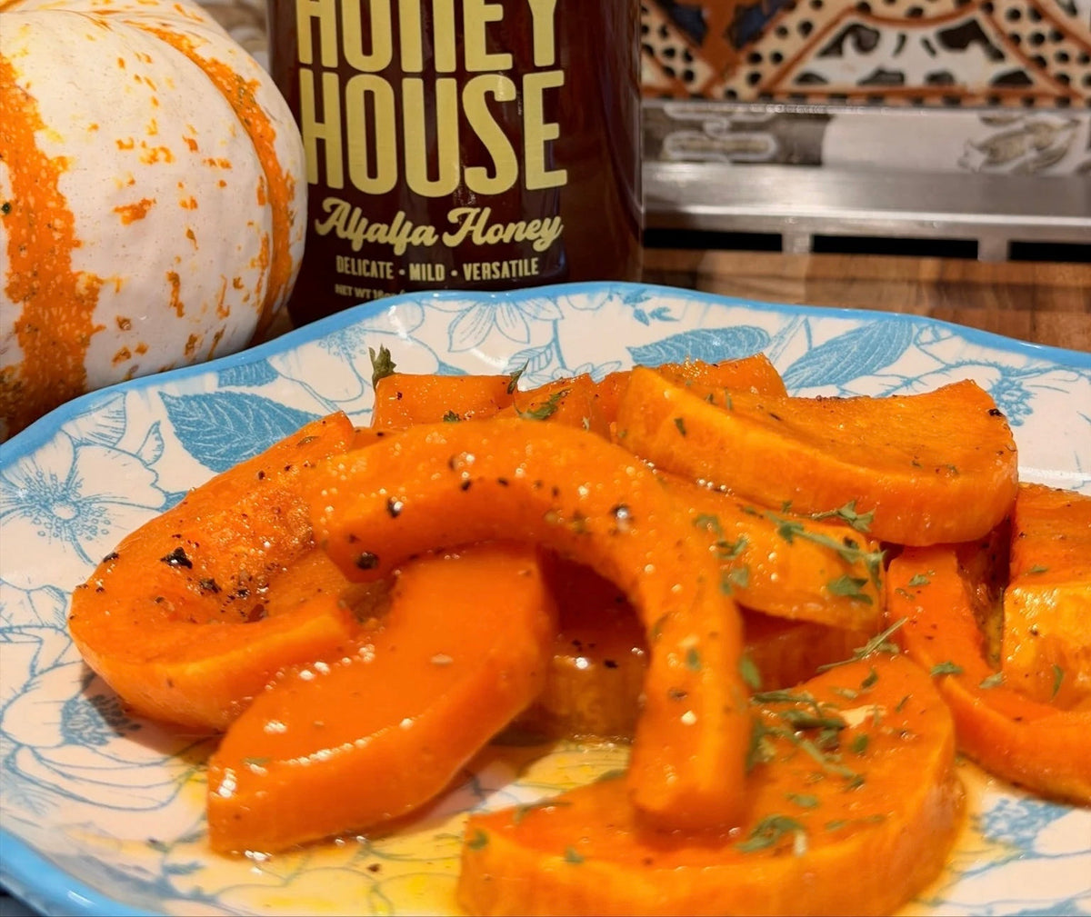 Roasted Honeynut Squash With Alfalfa Honey