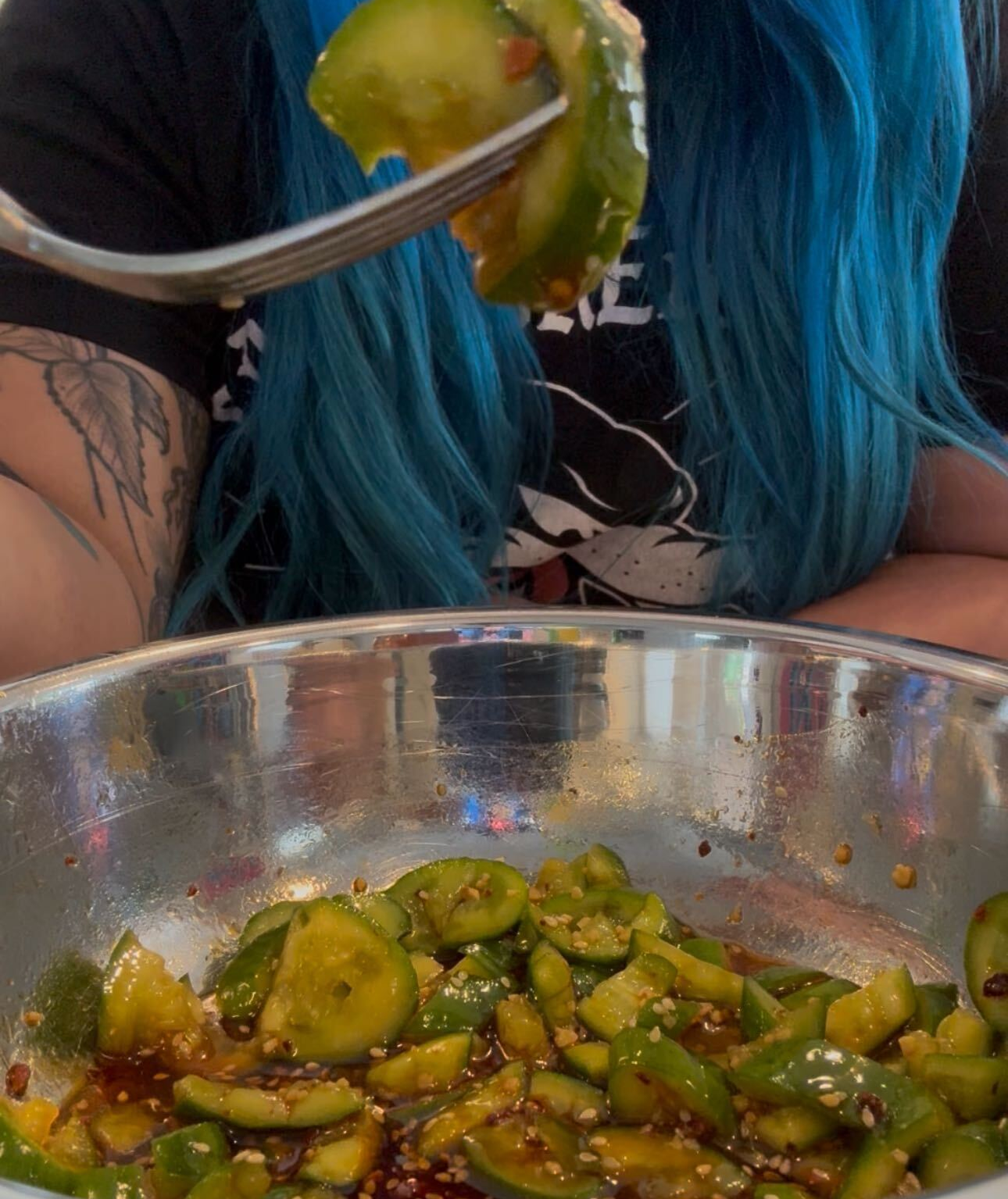 Spicy Smacked Cucumber Salad with Honey