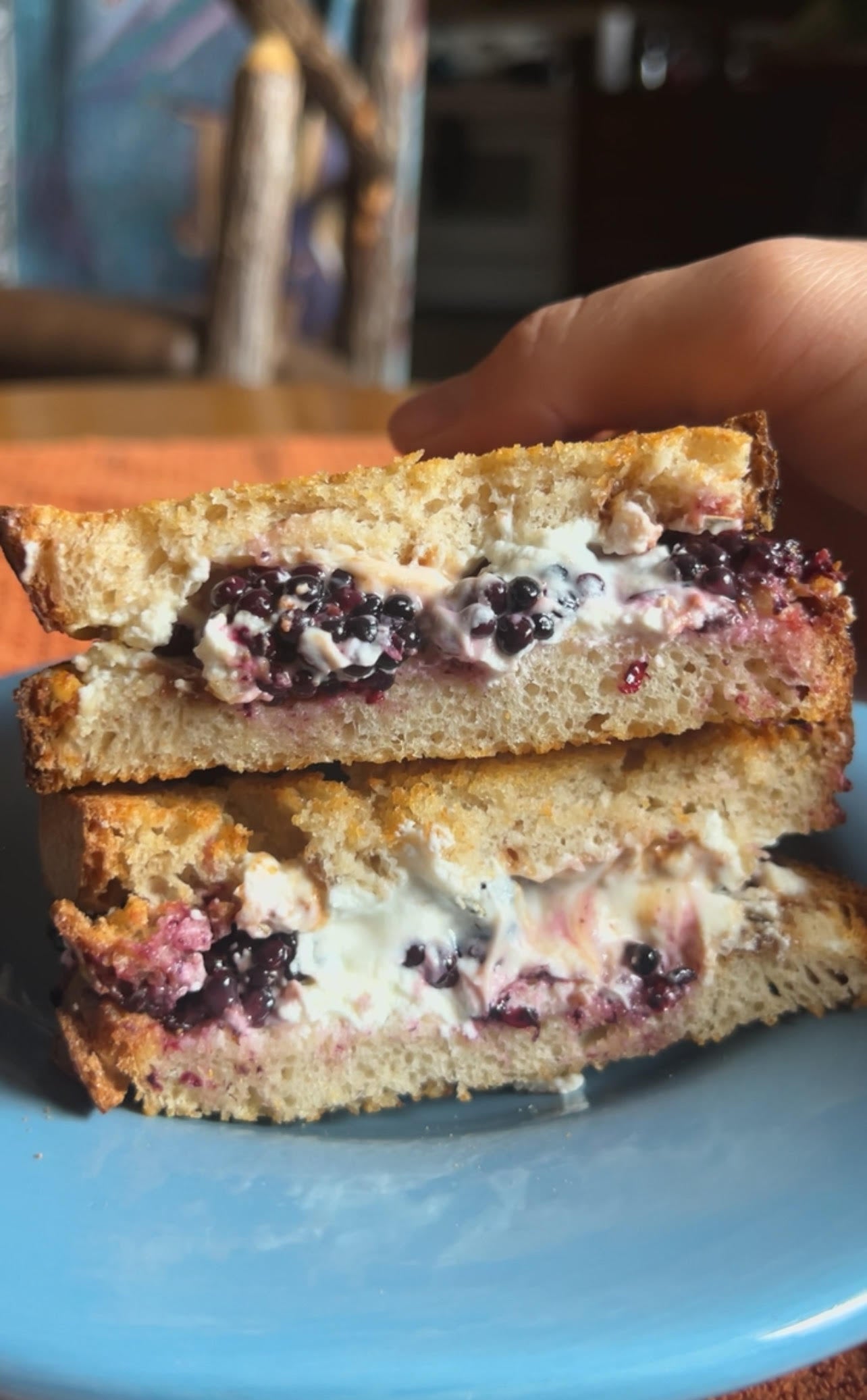 Hot Honey, Blackberry & Goat Cheese Grilled Cheese