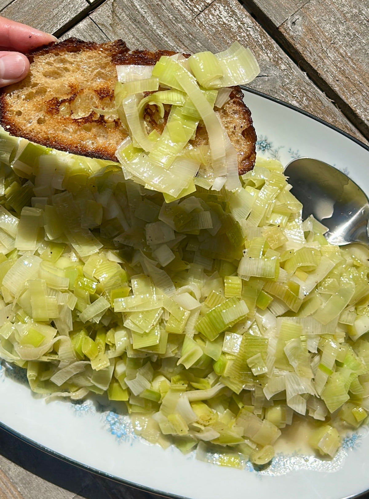 Buttery Braised Leeks with Alfalfa Honey