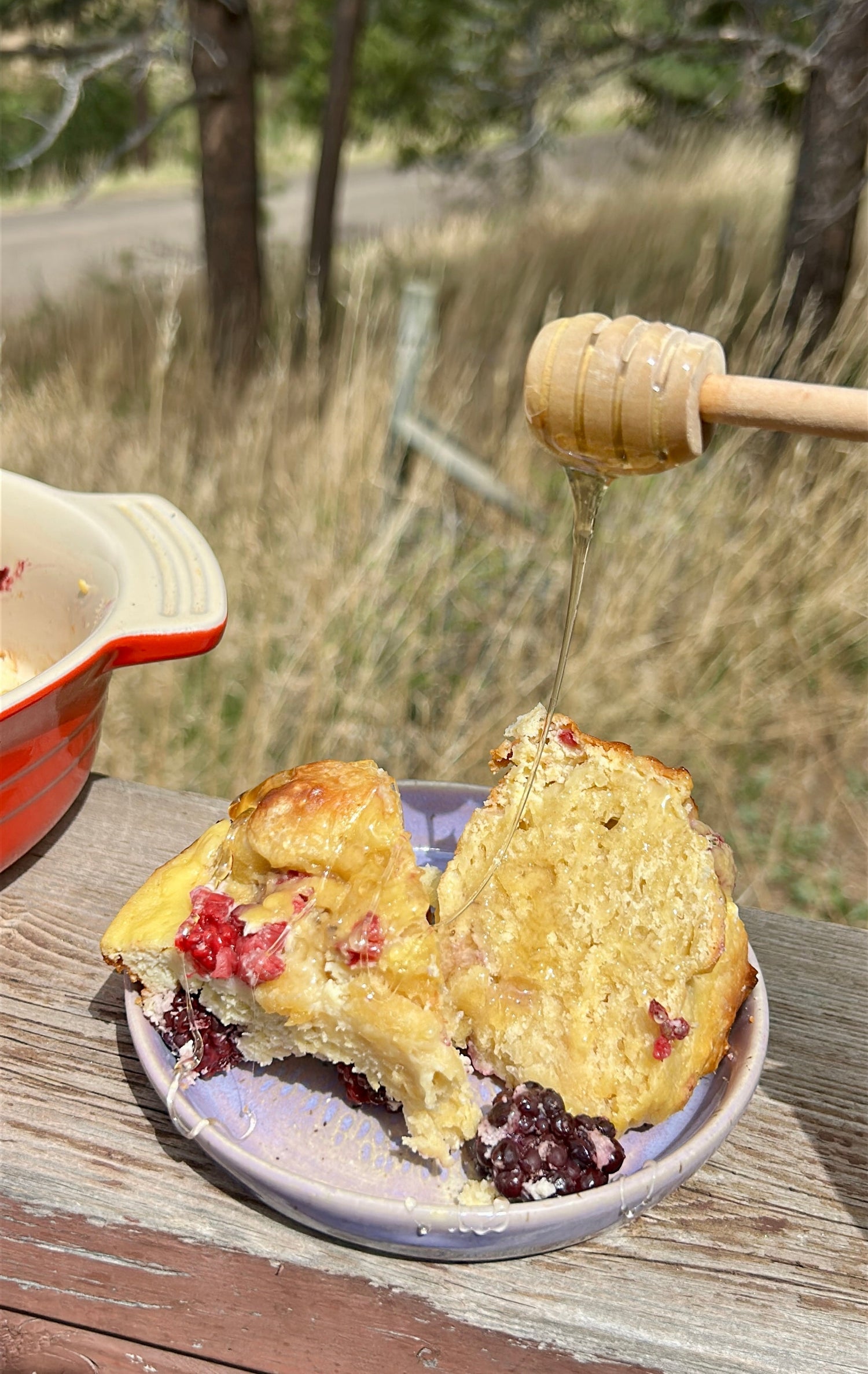 Berry Brioche French Toast Casserole with Clover Honey