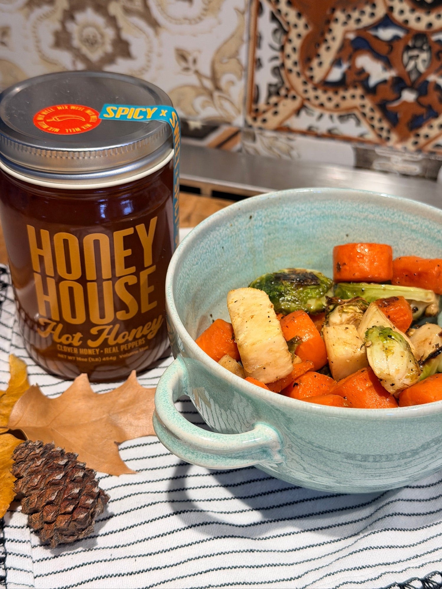 Balsamic & Hot Honey Roasted Veggies